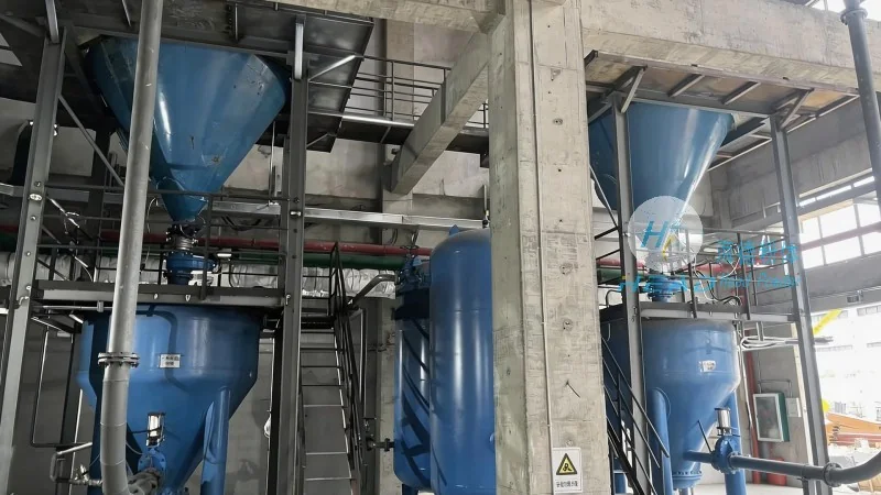 Sistema di trasporto pneumatico a polvere di vetro