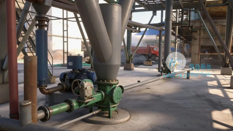 Sistema di trasporto pneumatico del polvere di solfato di ferro