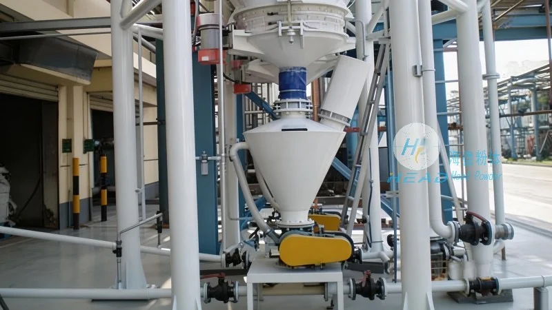 Sistema di trasporto pneumatico per particelle di portatori di alimenti in plastica