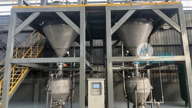 Sistema di trasporto pneumico per polvere di zucchero bianco